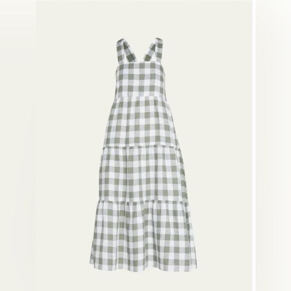 NWT Vitamin A size Medium Canyon line and checkered tied crisscross midi dress - Picture 7 of 7